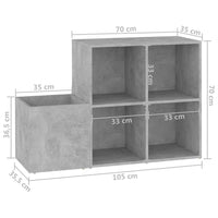 Thumbnail for Flur-Schuhschrank Betongrau 105x35,5x70 cm Spanplatte