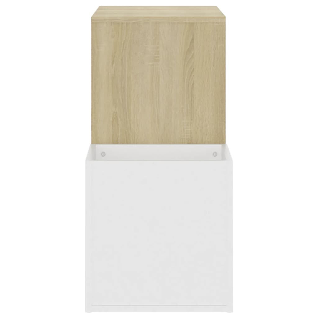Flur-Schuhschrank Weiß Sonoma Eiche 105x35,5x70 cm Spanplatte