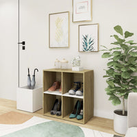 Thumbnail for Flur-Schuhschrank Weiß Sonoma Eiche 105x35,5x70 cm Spanplatte