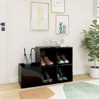 Thumbnail for Flur-Schuhschrank Hochglanz-Schwarz 105x35,5x70cm Holzwerkstoff