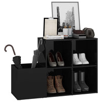 Thumbnail for Flur-Schuhschrank Hochglanz-Schwarz 105x35,5x70cm Holzwerkstoff