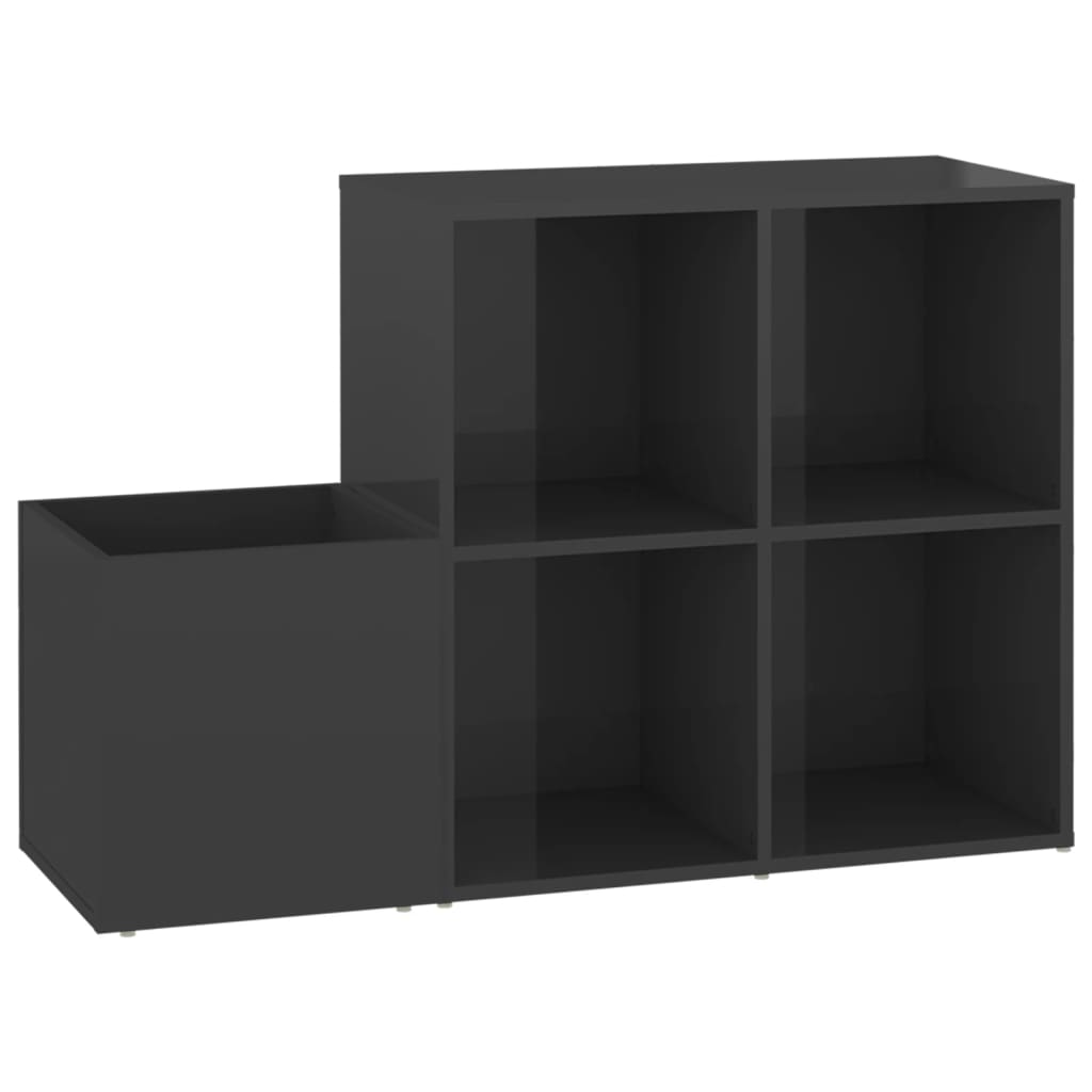 Flur-Schuhschrank Hochglanz-Grau 105x35,5x70 cm Spanplatte