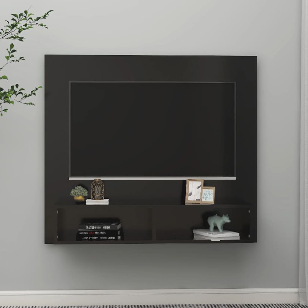 TV-Wandschrank Schwarz 102x23,5x90 cm Spanplatte