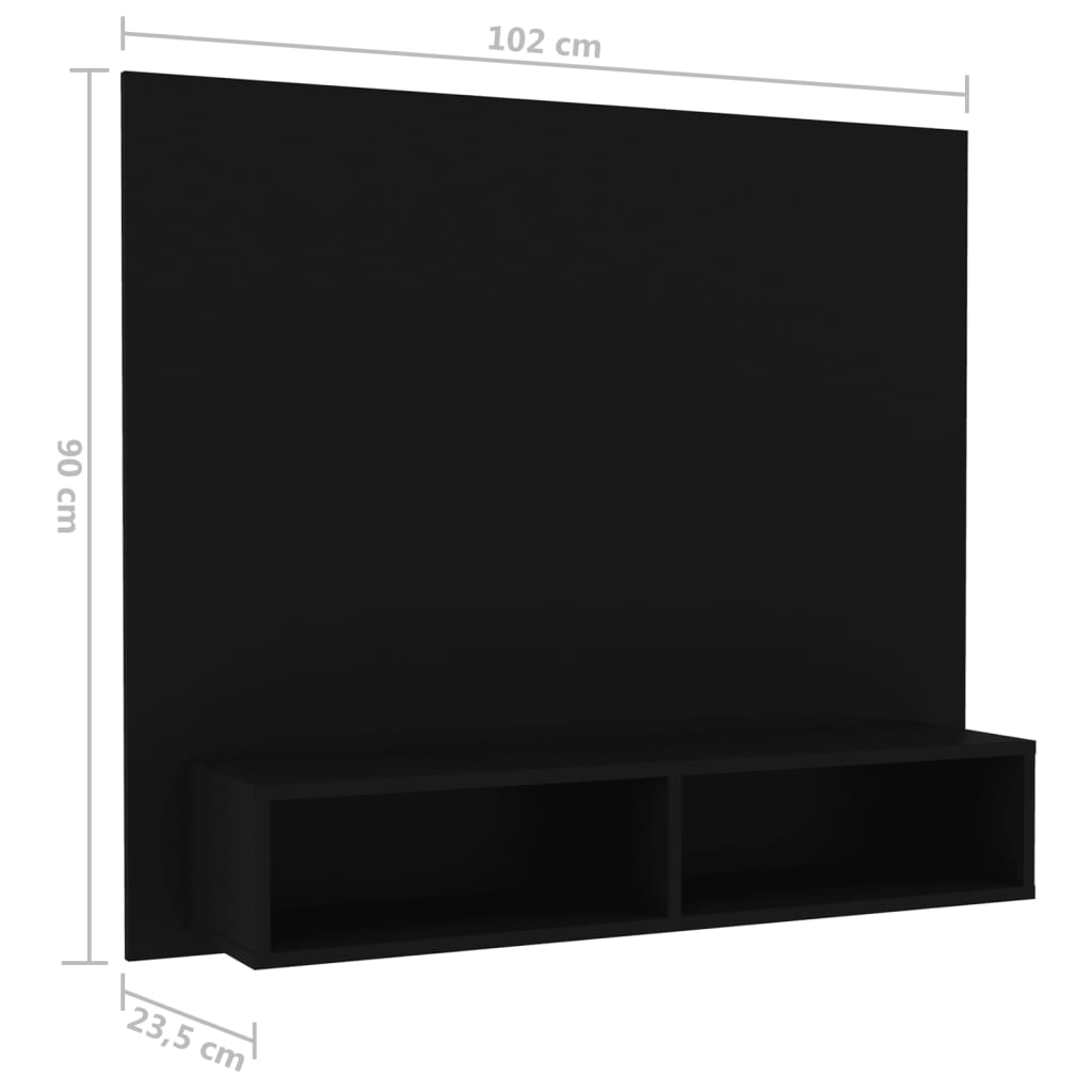 TV-Wandschrank Schwarz 102x23,5x90 cm Spanplatte