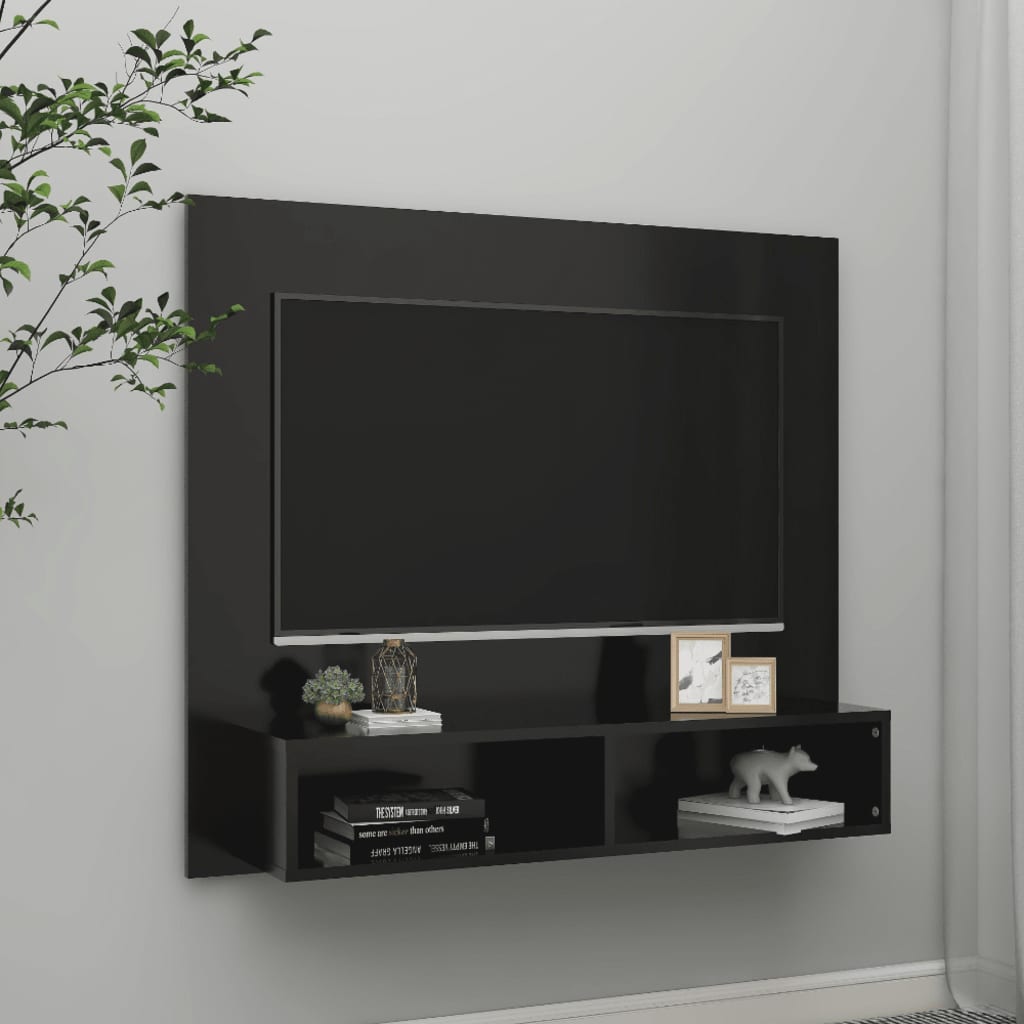 TV-Wandschrank Schwarz 102x23,5x90 cm Spanplatte