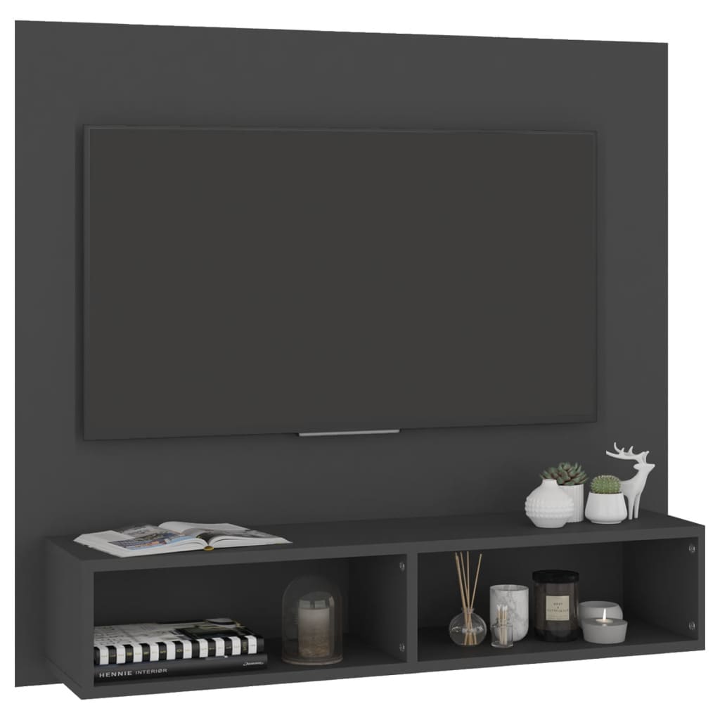 TV-Wandschrank Grau 102x23,5x90 cm Spanplatte
