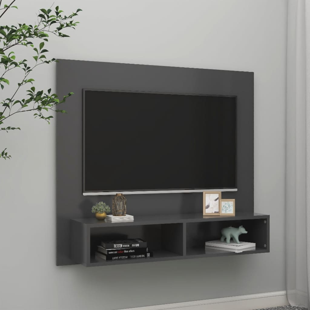 TV-Wandschrank Grau 102x23,5x90 cm Spanplatte