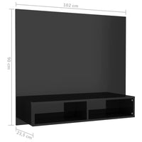Thumbnail for TV-Wandschrank Hochglanz-Schwarz 102x23,5x90 cm Holzwerkstoff