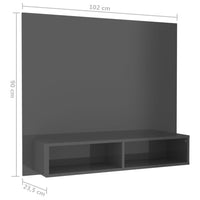 Thumbnail for TV-Wandschrank Hochglanz-Grau 102x23,5x90 cm Spanplatte