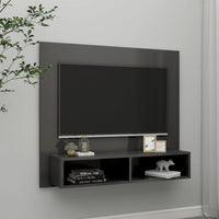 Thumbnail for TV-Wandschrank Hochglanz-Grau 102x23,5x90 cm Spanplatte