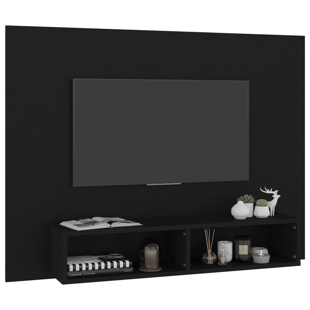 TV-Wandschrank Schwarz 120x23,5x90 cm Holzwerkstoff