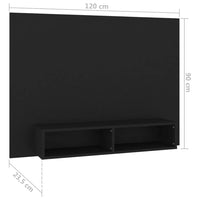 Thumbnail for TV-Wandschrank Schwarz 120x23,5x90 cm Holzwerkstoff