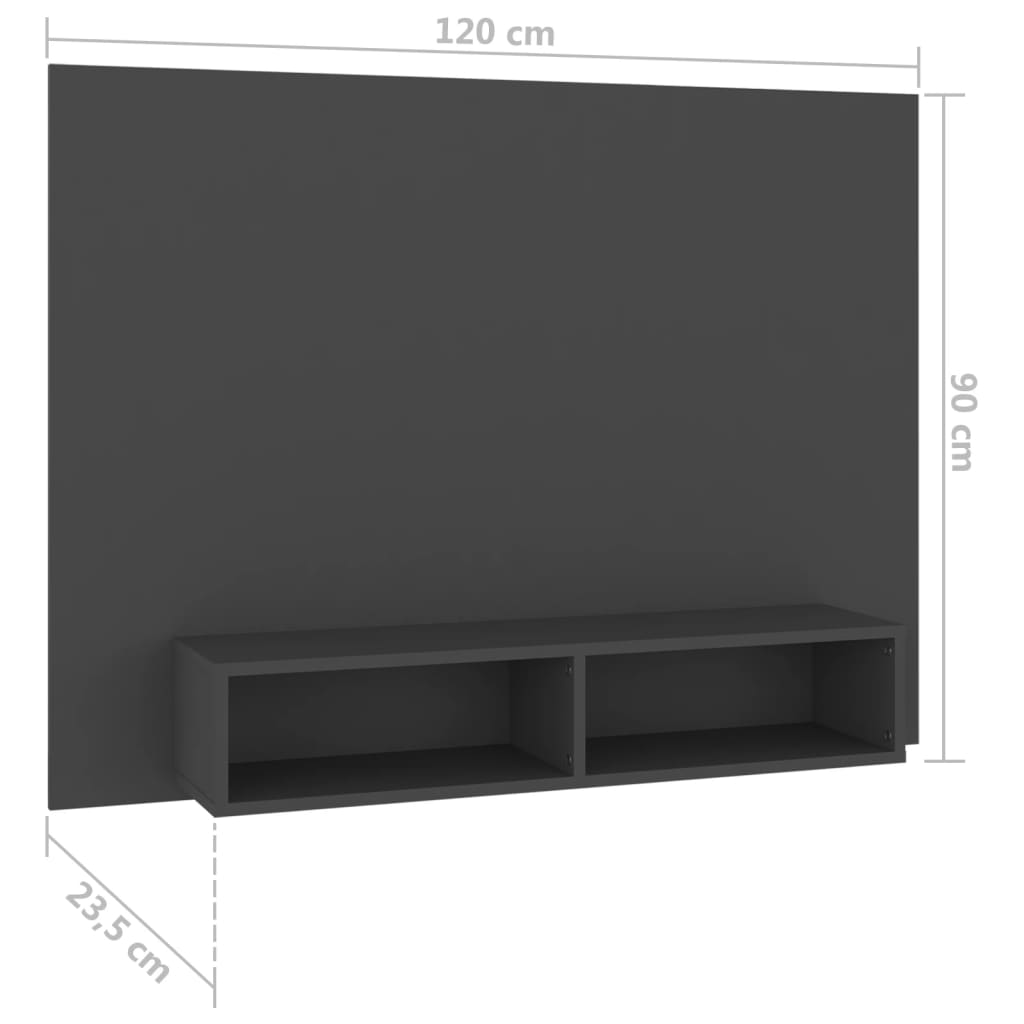 TV-Wandschrank Grau 120x23,5x90 cm Spanplatte