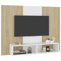 Thumbnail for TV-Wandschrank Weiß Sonoma-Eiche 120x23,5x90 cm Spanplatte