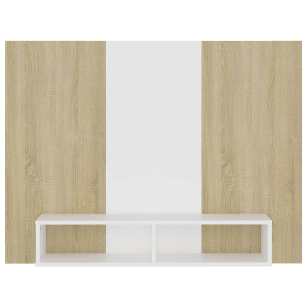 TV-Wandschrank Weiß Sonoma-Eiche 120x23,5x90 cm Spanplatte