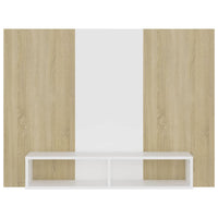 Thumbnail for TV-Wandschrank Weiß Sonoma-Eiche 120x23,5x90 cm Spanplatte