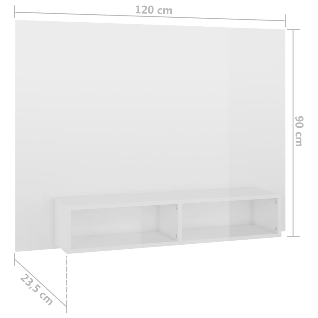 TV-Wandschrank Hochglanz-Weiß 120x23,5x90 cm Spanplatte