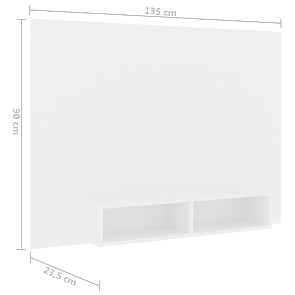 TV-Wandschrank Weiß 135x23,5x90 cm Spanplatte
