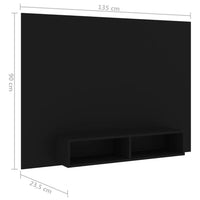Thumbnail for TV-Wandschrank Schwarz 135x23,5x90 cm Holzwerkstoff