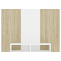 Thumbnail for TV-Wandschrank Weiß Sonoma-Eiche 135x23,5x90 cm Spanplatte