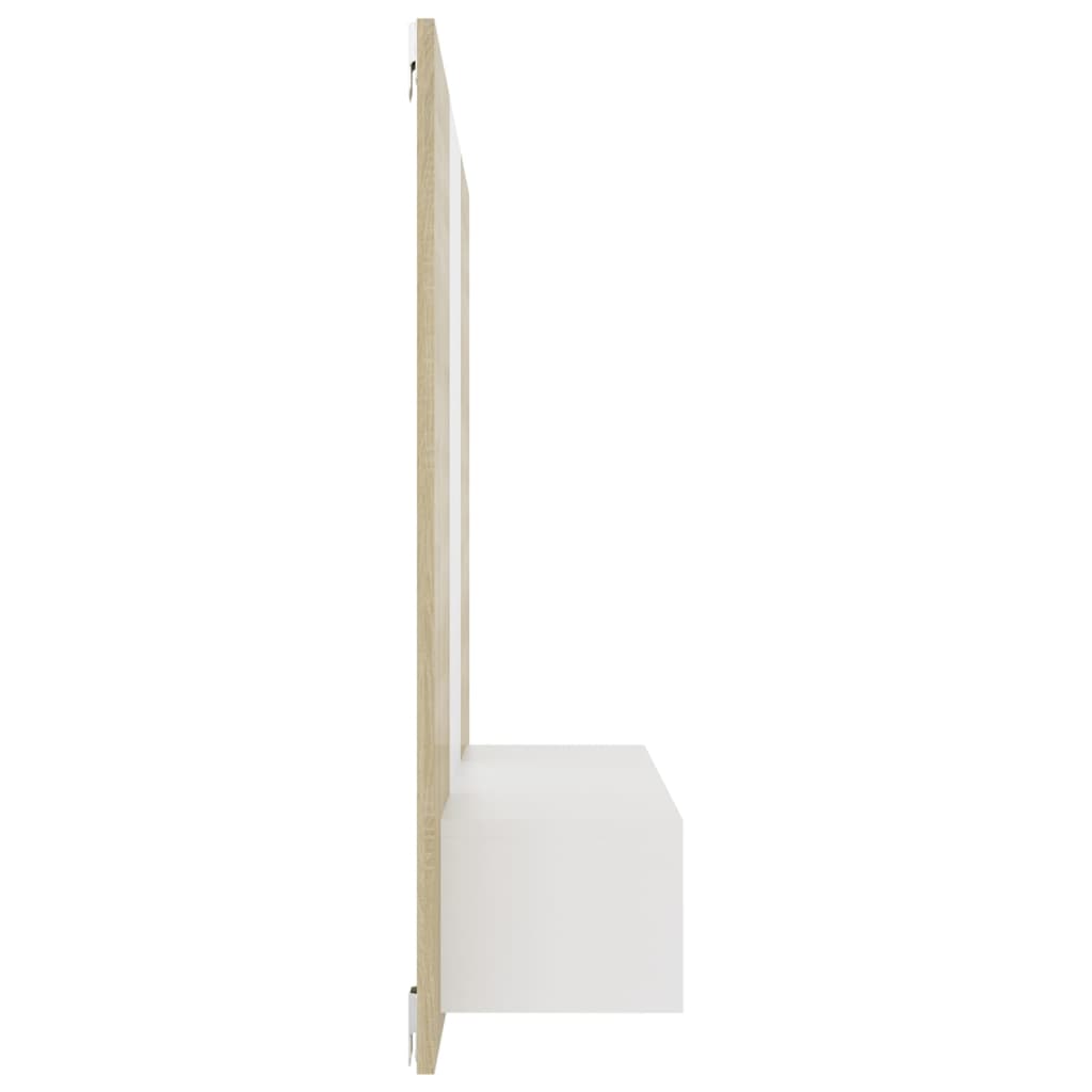 TV-Wandschrank Weiß Sonoma-Eiche 135x23,5x90 cm Spanplatte