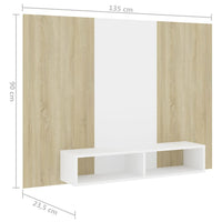 Thumbnail for TV-Wandschrank Weiß Sonoma-Eiche 135x23,5x90 cm Spanplatte