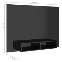 Thumbnail for TV-Wandschrank Hochglanz-Schwarz 135x23,5x90 cm Spanplatte