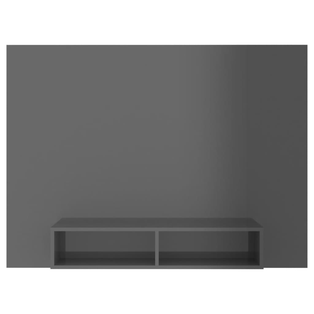 TV-Wandschrank Hochglanz-Grau 135x23,5x90 cm Spanplatte