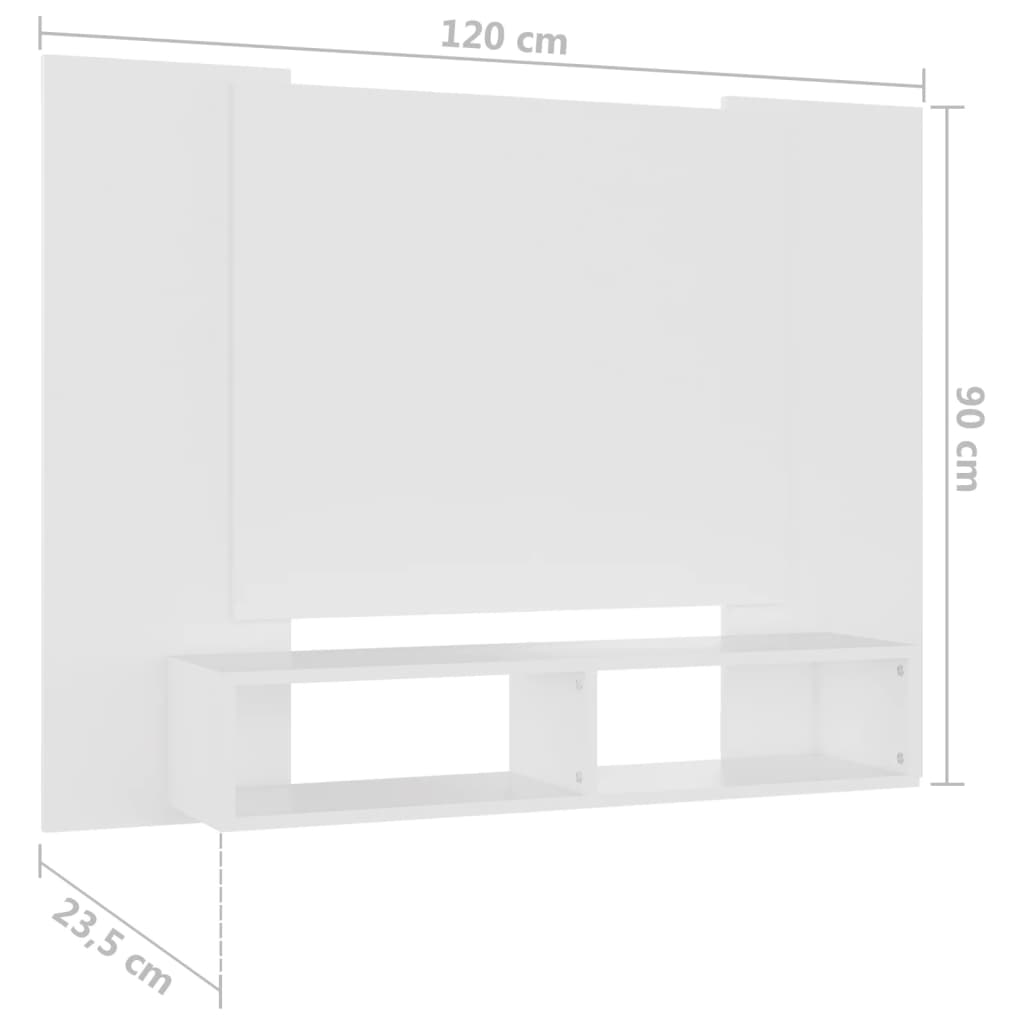 TV-Wandschrank Weiß 120x23,5x90 cm Spanplatte