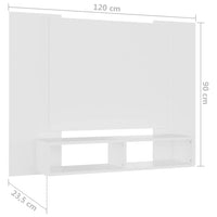 Thumbnail for TV-Wandschrank Weiß 120x23,5x90 cm Spanplatte