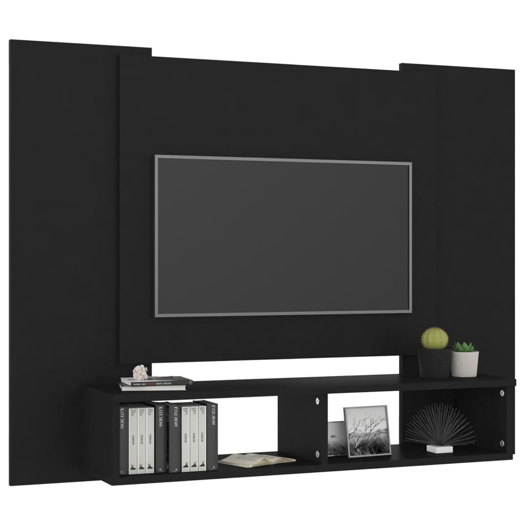 TV-Wandschrank Schwarz 120x23,5x90 cm Spanplatte
