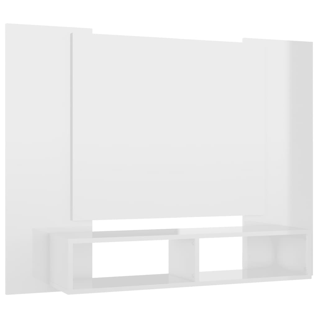 TV-Wandschrank Hochglanz-Weiß 120x23,5x90 cm Spanplatte