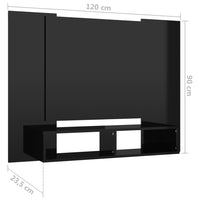 Thumbnail for TV-Wandschrank Hochglanz-Schwarz 120x23,5x90 cm Holzwerkstoff
