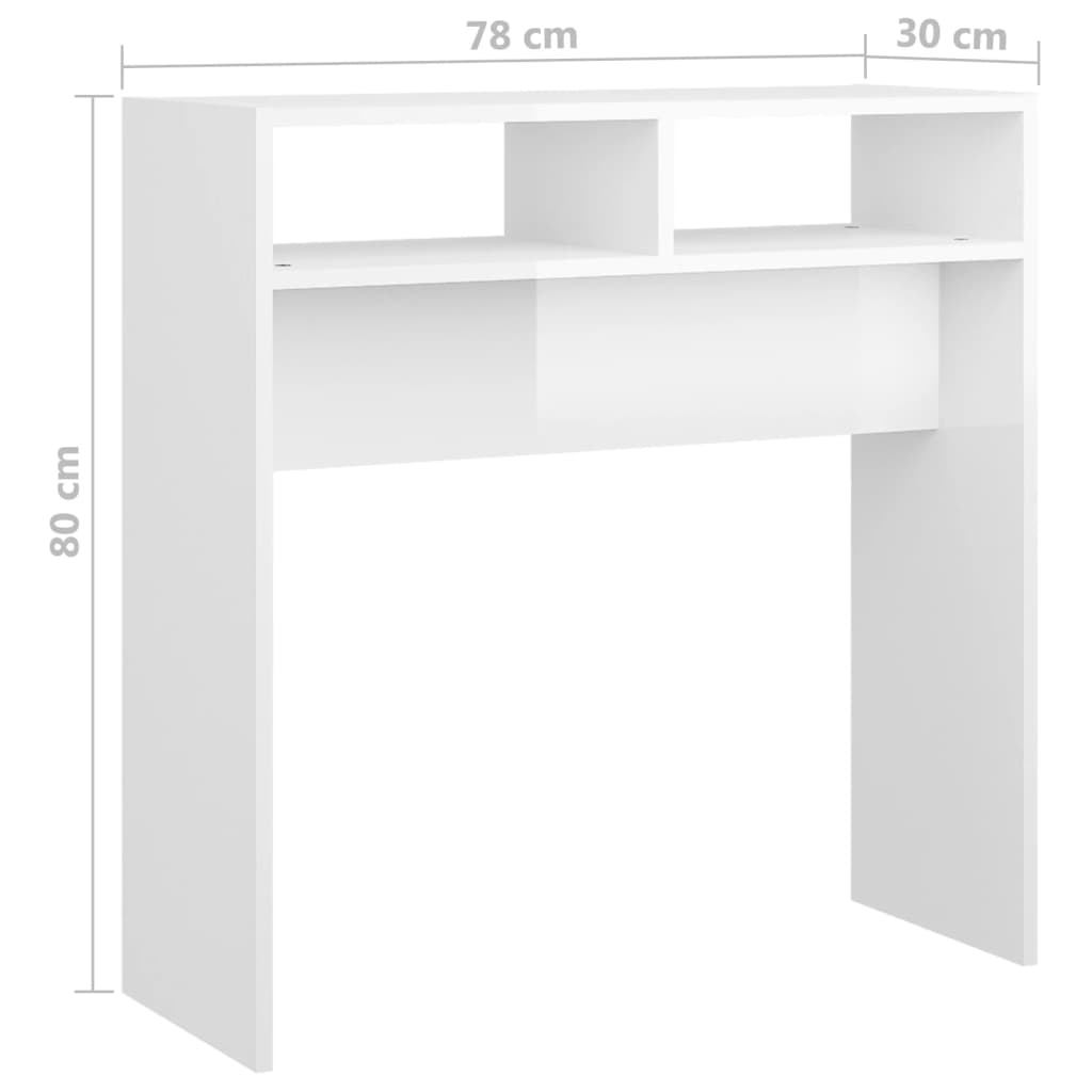 Konsolentisch Hochglanz-Weiß 78x30x80 cm Spanplatte