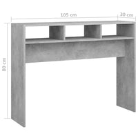 Thumbnail for Konsolentisch Betongrau 105x30x80 cm Holzwerkstoff