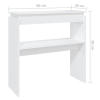 Thumbnail for Konsolentisch Weiß 80x30x80 cm Holzwerkstoff