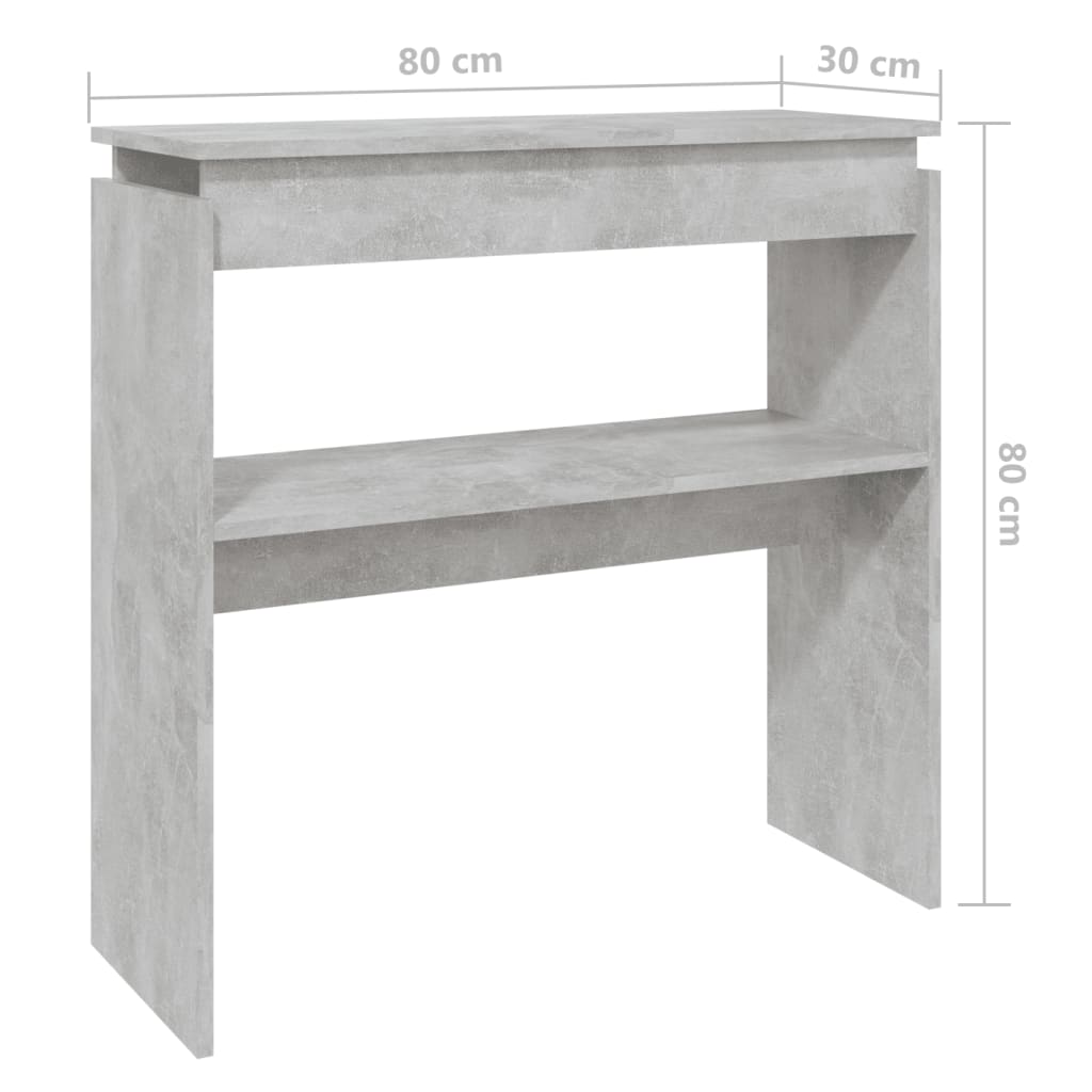 Konsolentisch Betongrau 80x30x80 cm Spanplatte