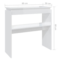 Thumbnail for Konsolentisch Hochglanz-Weiß 80x30x80 cm Holzwerkstoff