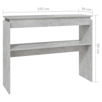Thumbnail for Konsolentisch Betongrau 102x30x80 cm Spanplatte