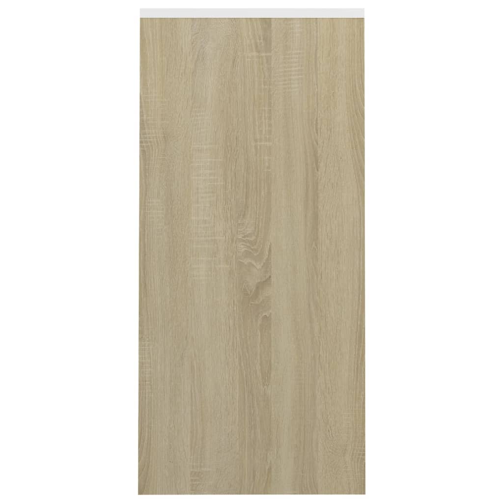 Computertisch Weiß und Sonoma-Eiche 102,5x35x75 cm Spanplatte