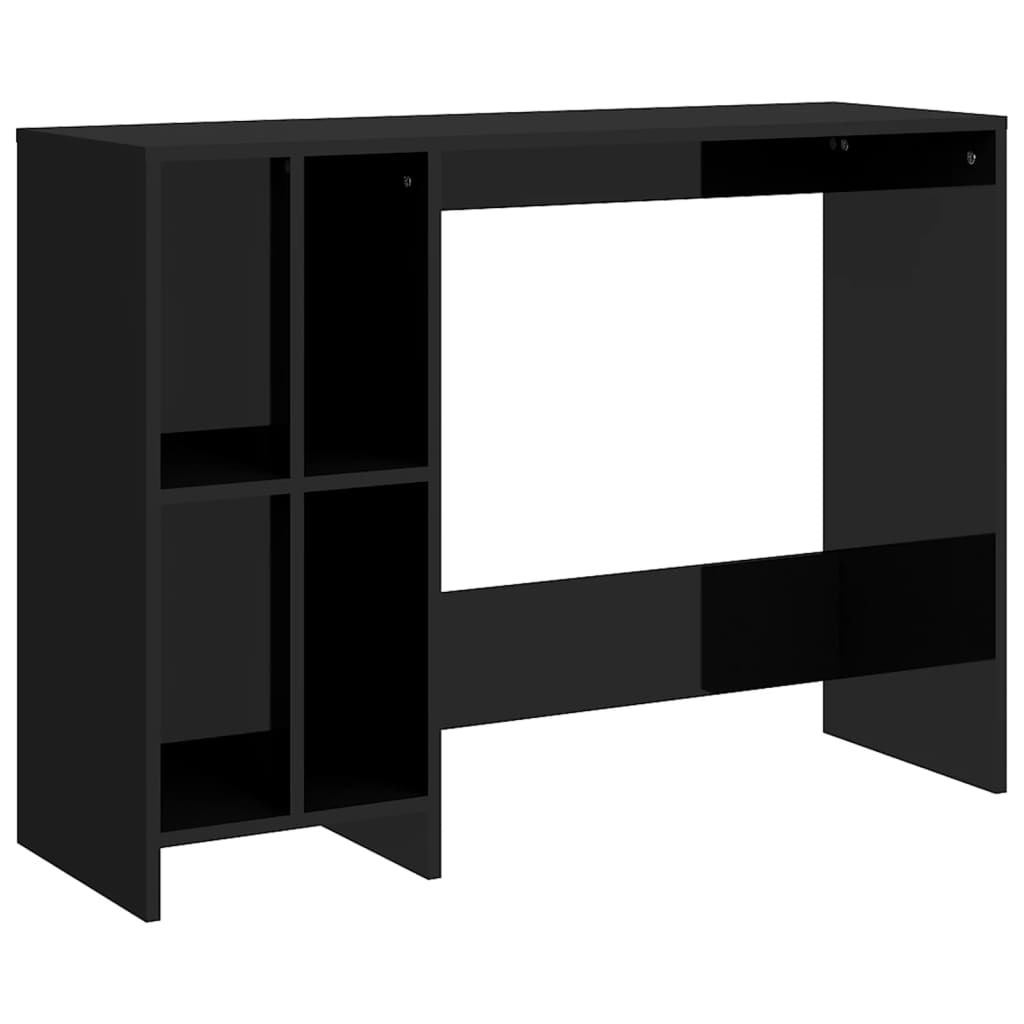 Computertisch Hochglanz-Schwarz 102,5x35x75 cm Spanplatte
