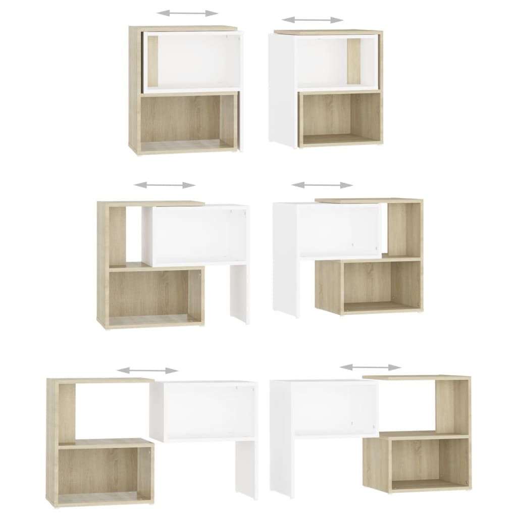 TV-Schrank Weiß und Sonoma-Eiche 104x30x52cm Holzwerkstoff