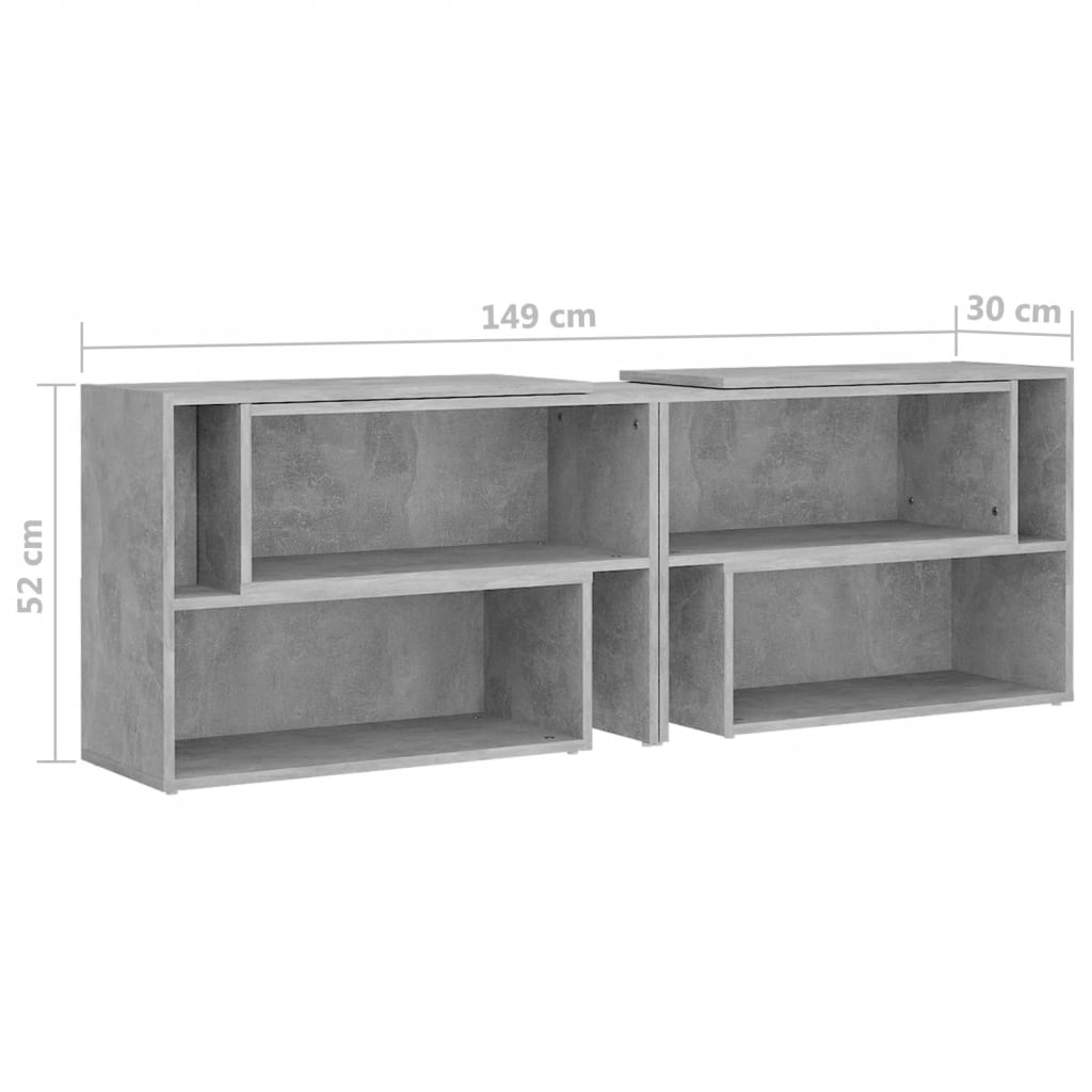 TV-Schrank Betongrau 149x30x52 cm Spanplatte