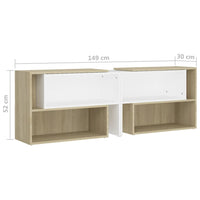 Thumbnail for TV-Schrank Weiß Sonoma-Eiche 149x30x52 cm Spanplatte