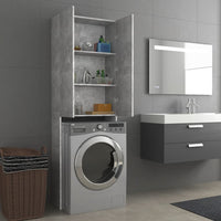 Thumbnail for Waschmaschinenschrank Betongrau 64x25,5x190 cm