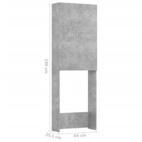 Thumbnail for Waschmaschinenschrank Betongrau 64x25,5x190 cm