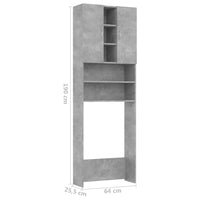 Thumbnail for Waschmaschinenschrank Betongrau 64x25,5x190 cm