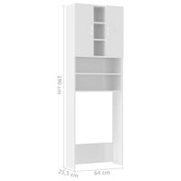 Thumbnail for Waschmaschinenschrank Hochglanz-Weiß 64x25,5x190 cm