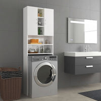 Thumbnail for Waschmaschinenschrank Hochglanz-Weiß 64x25,5x190 cm