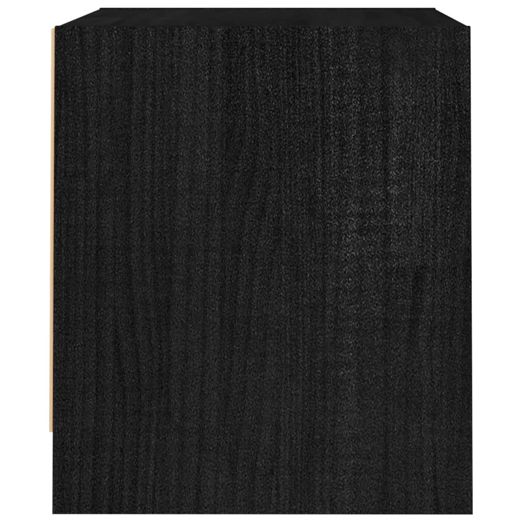 Nachttische 2 Stk. Schwarz 40x30,5x35,5 cm Massivholz Kiefer